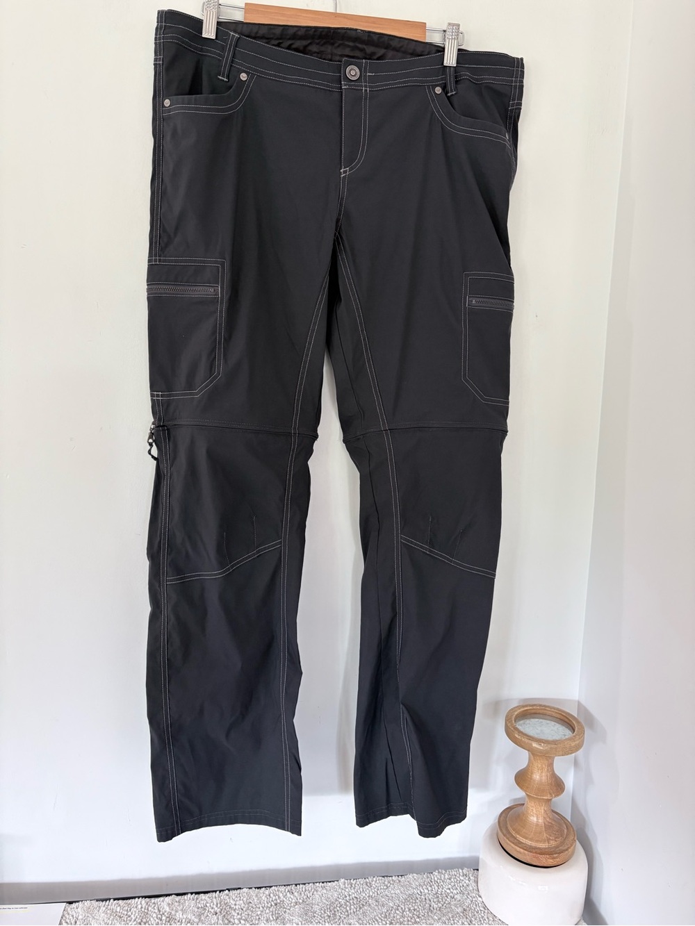 KUHL KLIFFSIDE 16R Dark Gray Cargo Stretch Convertible Pants Nylon Camping Hike